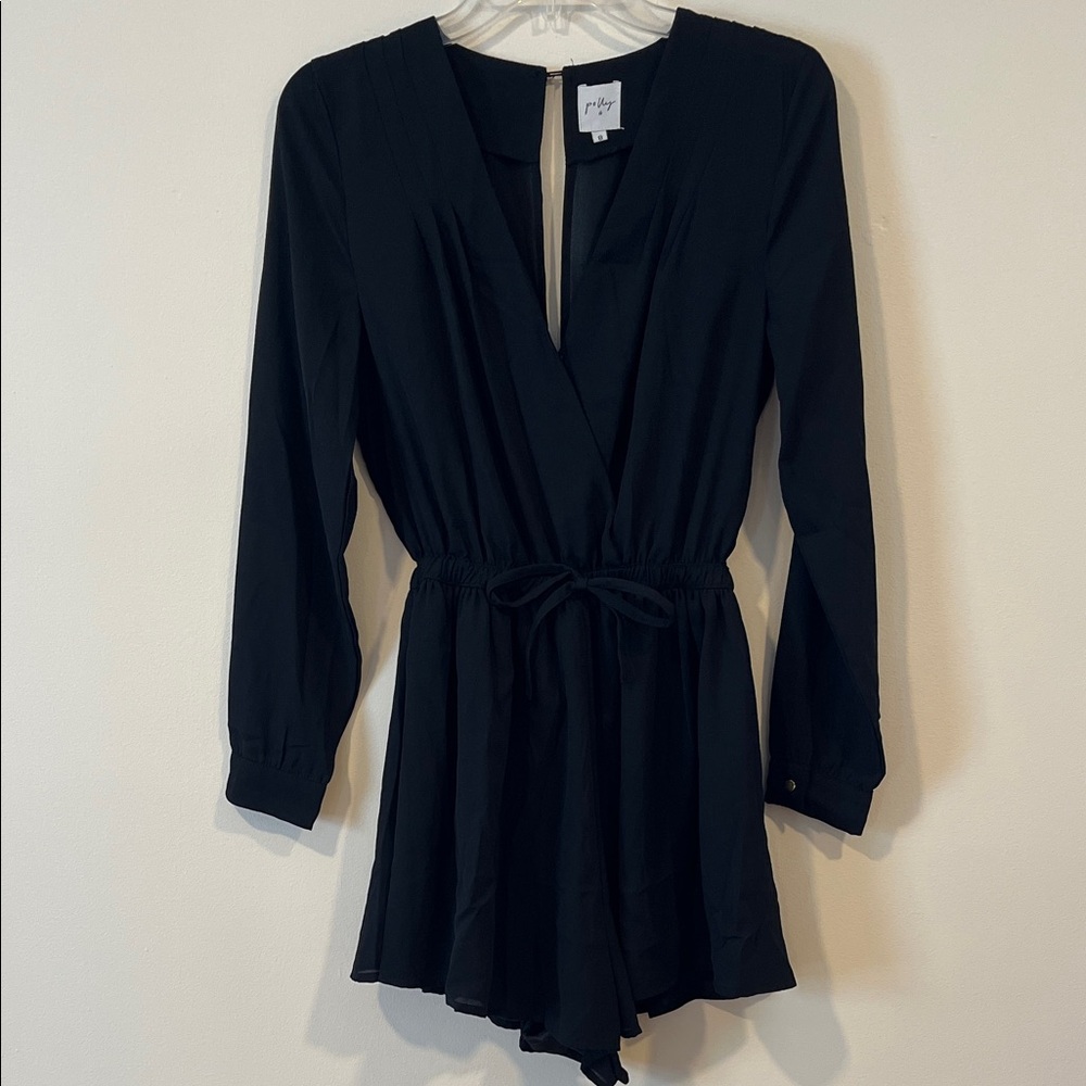 Princess Polly Black Open Back Romper Size 8